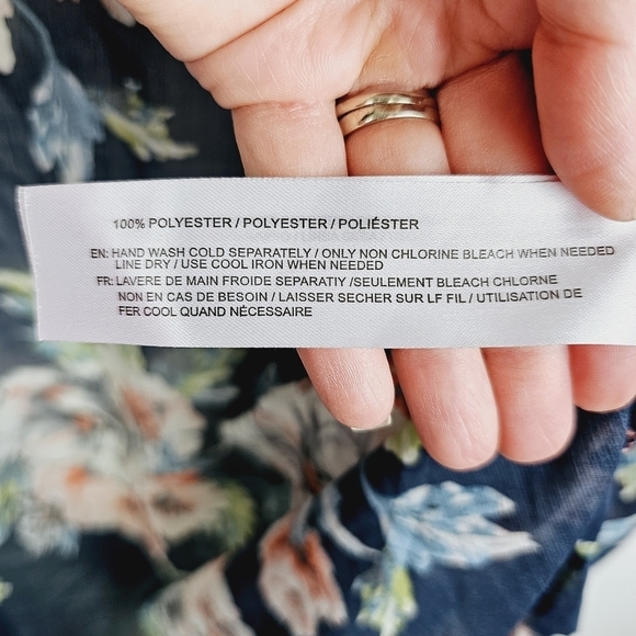 Band Of Gypsies Navy Blue Floral Sheer Kimono XS/S - Picture 11 of 11